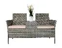 MaxxGarden Luxe tuinbank - ingebouw tafeltje - staal - 138x61x81 cm - Rattan